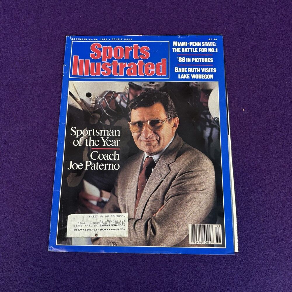 Sports Illustrated 1986 Joe Paterno Penn State Nittany Lions Magazine Cover
